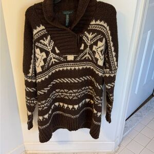 Lauren Ralph Lauren Brown and Cream Sweater